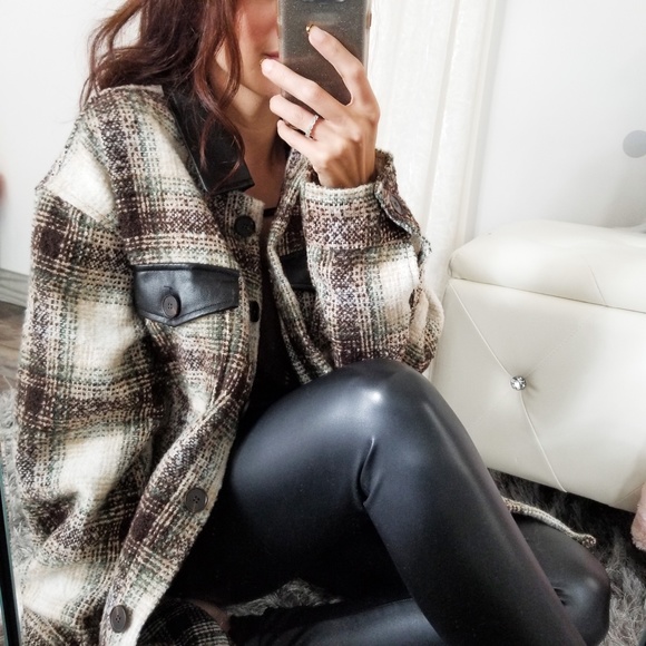 catlg Jackets & Blazers - Last1️⃣ Heavyweight Oversized Plaid Button Down Coat Fall Winter Coat